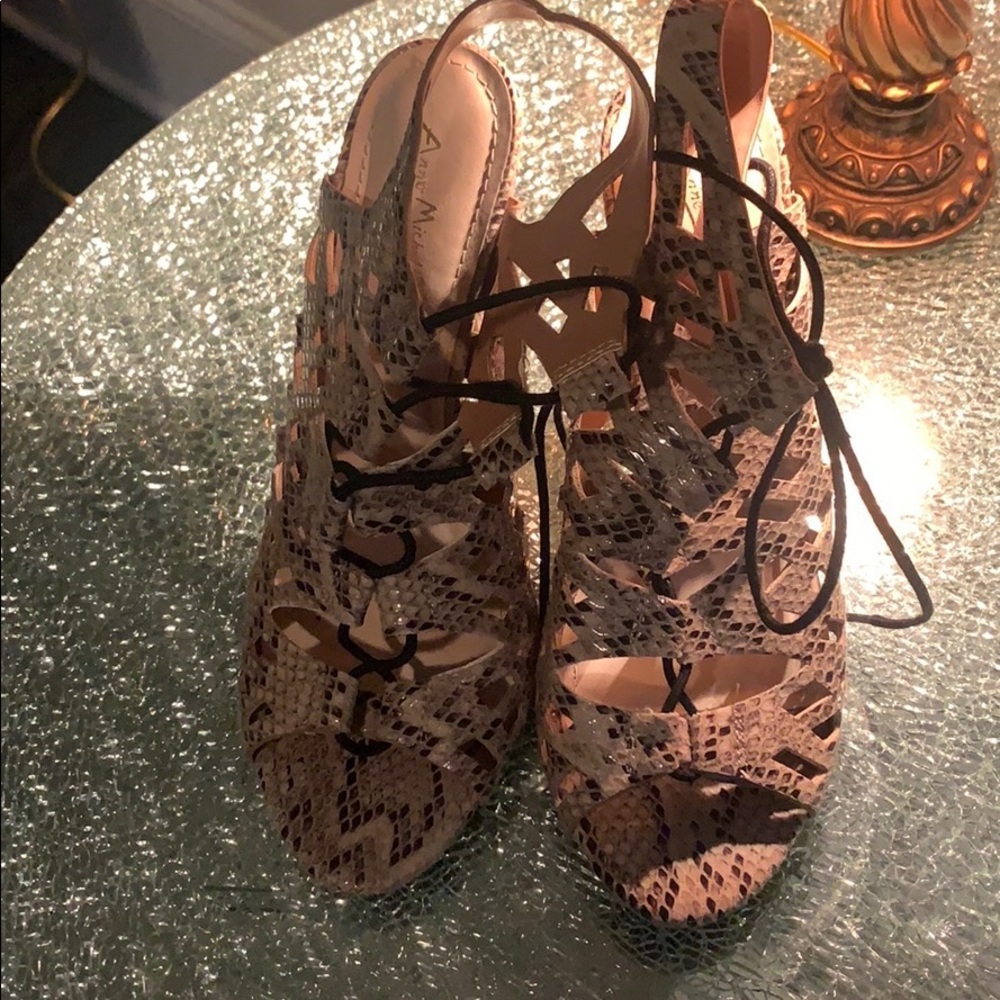 Strappy Snakeskin Sandals